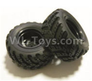 HaiBoXing HBX 18858 Parts-Whole wheel unit(Include Wheel hub and Tire lether)-2 set Parts,HaiBoXing 18858 RC Car Spare Parts 1/18